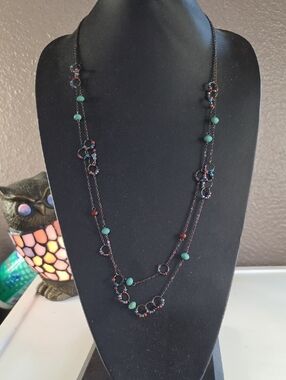 Boho Style Long Beaded Double Layered Necklace - Women Jewelry